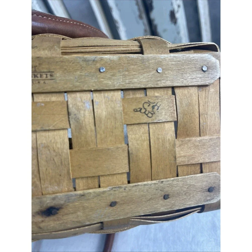 Longaberger 2003 Medium Boardwalk Basket Tote Purse w/ Protector Signed